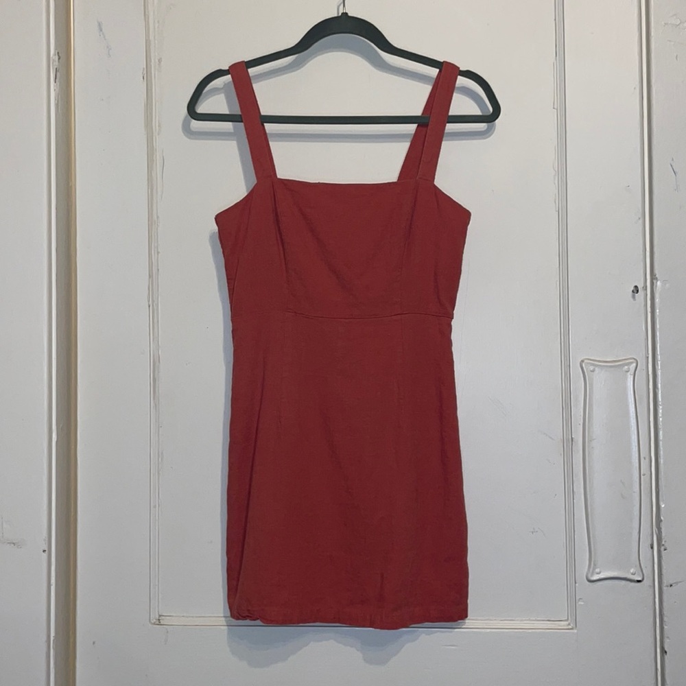 Pink salmon color tight mini dress